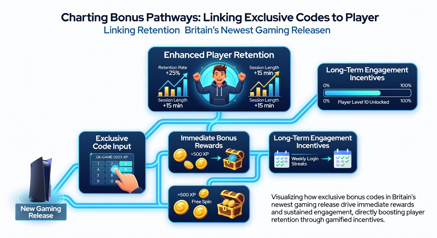 Infographic showing retention statistics linked to exclusive code usage in Britain's 2026 gaming releases