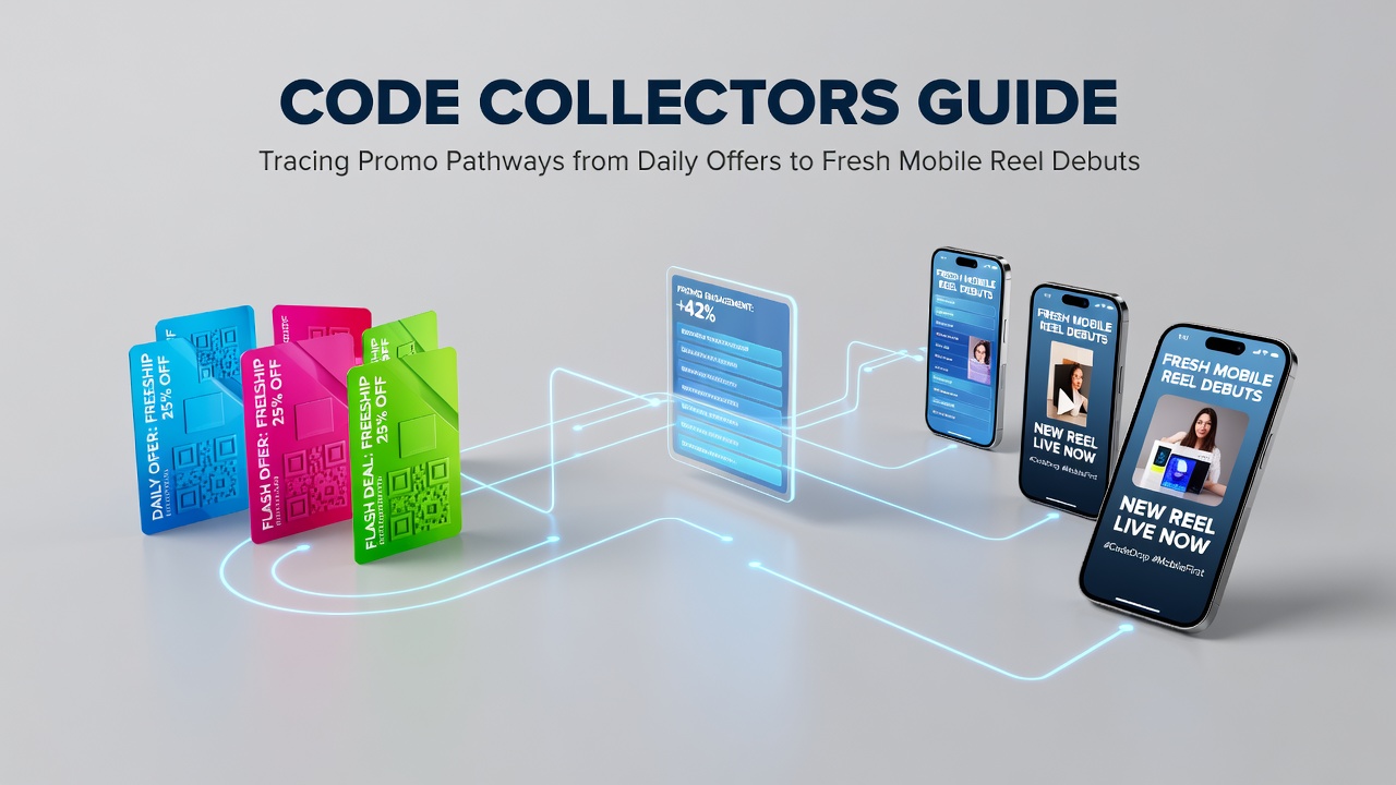 Visual overview of promo code pathways leading from daily offers to new mobile slot releases