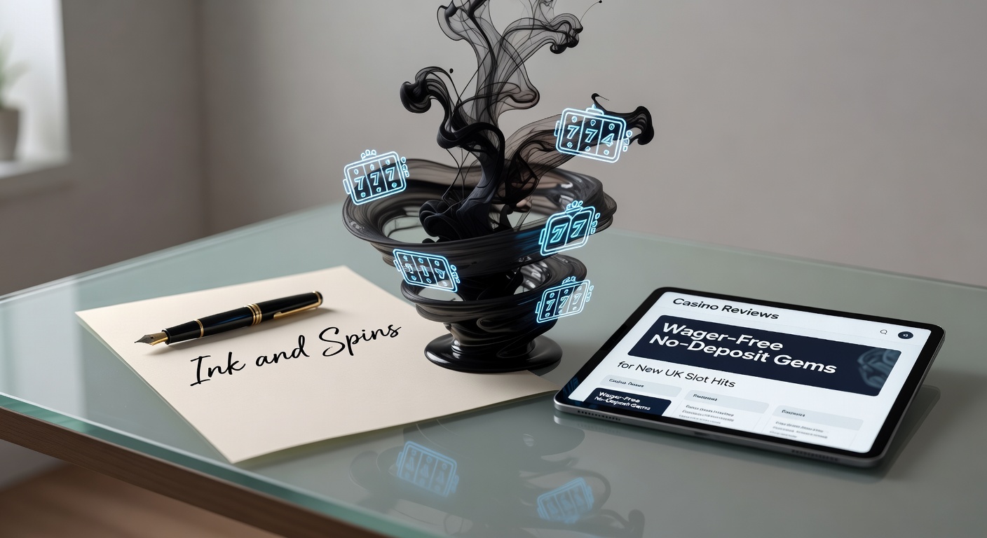 Vibrant casino slot reels spinning with glowing no-deposit bonus icons overlayed, capturing the excitement of wager-free gems in UK online gaming