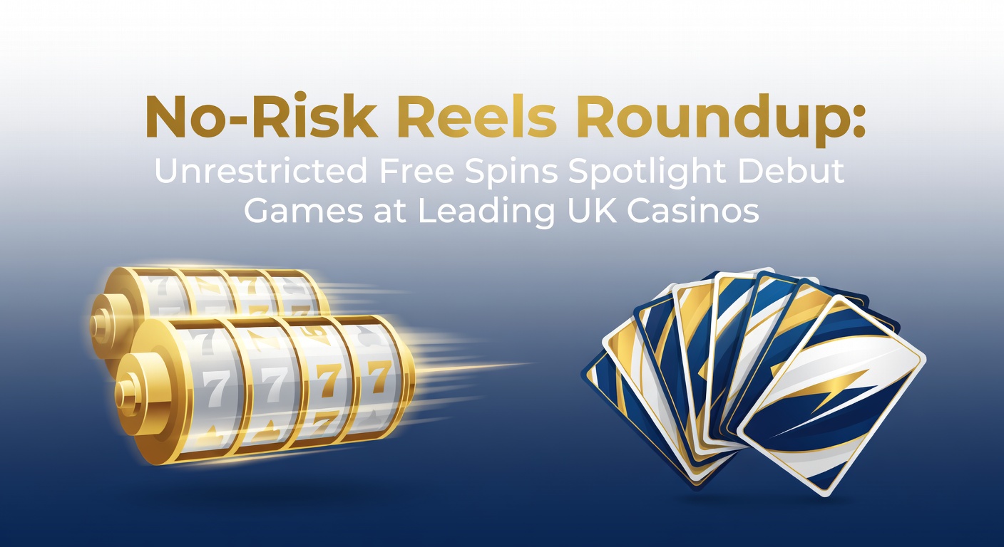 Vibrant slot reels spinning with free spin symbols and casino lights in the background, highlighting no-risk promotions on new games