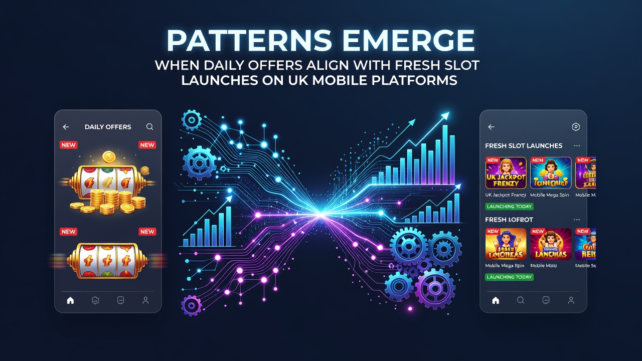 Mobile slot interface showing aligned daily offers with new game releases on UK platforms