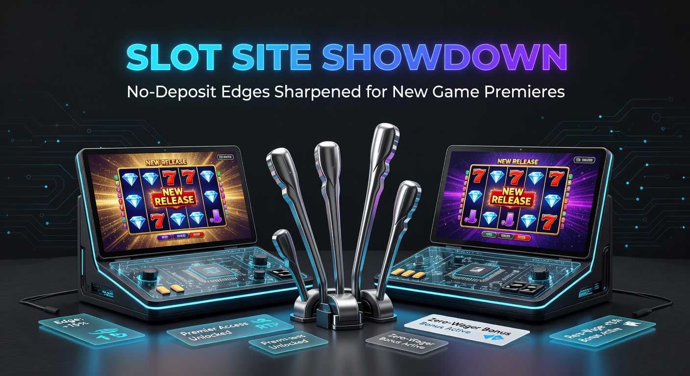 Dynamic clash of slot platforms showcasing no-deposit bonus explosions amid exploding new game symbols and leaderboards