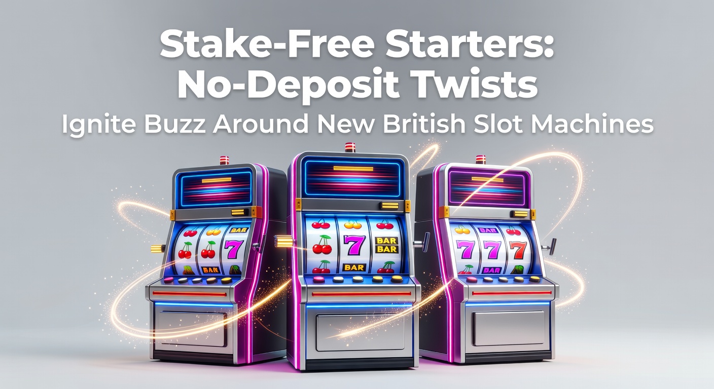 Vibrant slot machine reels spinning with no-deposit bonus icons overlayed, highlighting wager-free wins on new UK titles