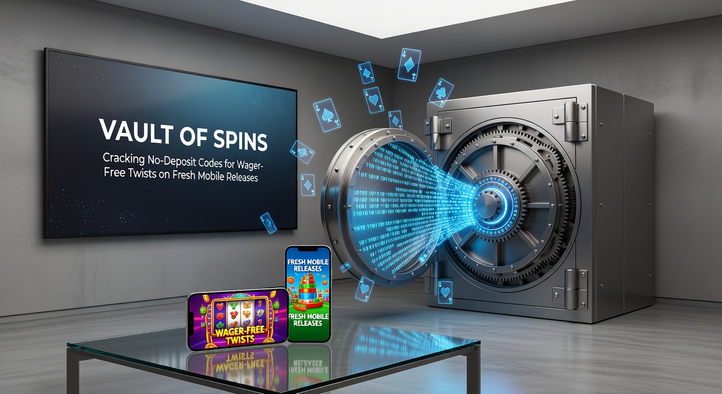 Close-up of a smartphone screen displaying a vault door cracking open to reveal cascading free spins and colorful mobile slot symbols